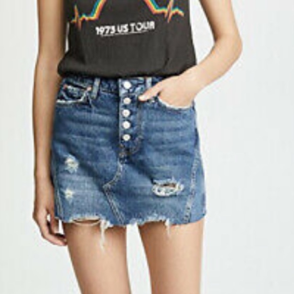 FREE PEOPLE
Destroyed Button Denim Skirt In Harvey - Picture 3 of 15